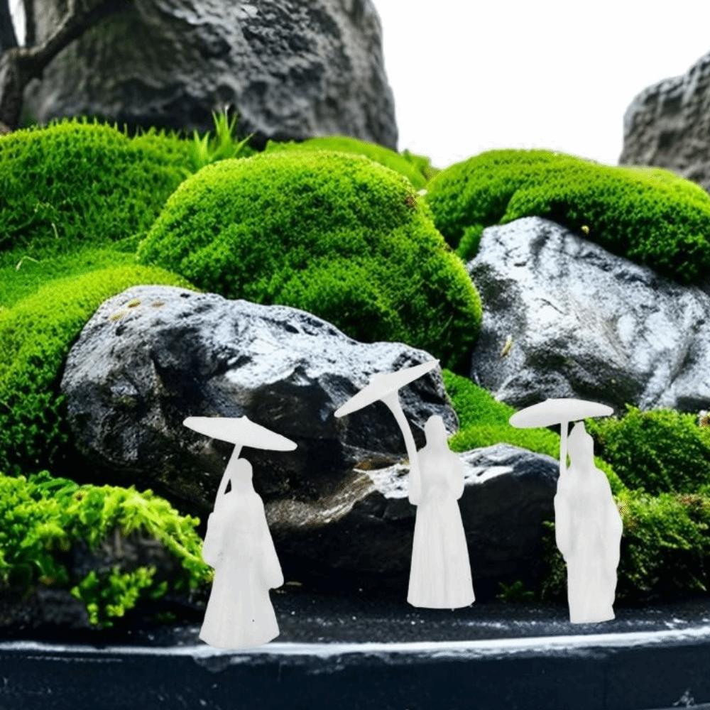 3pcs Classical Miniature Ornaments Chinese Style Girl Statue Garden Sculptures  Bedroom