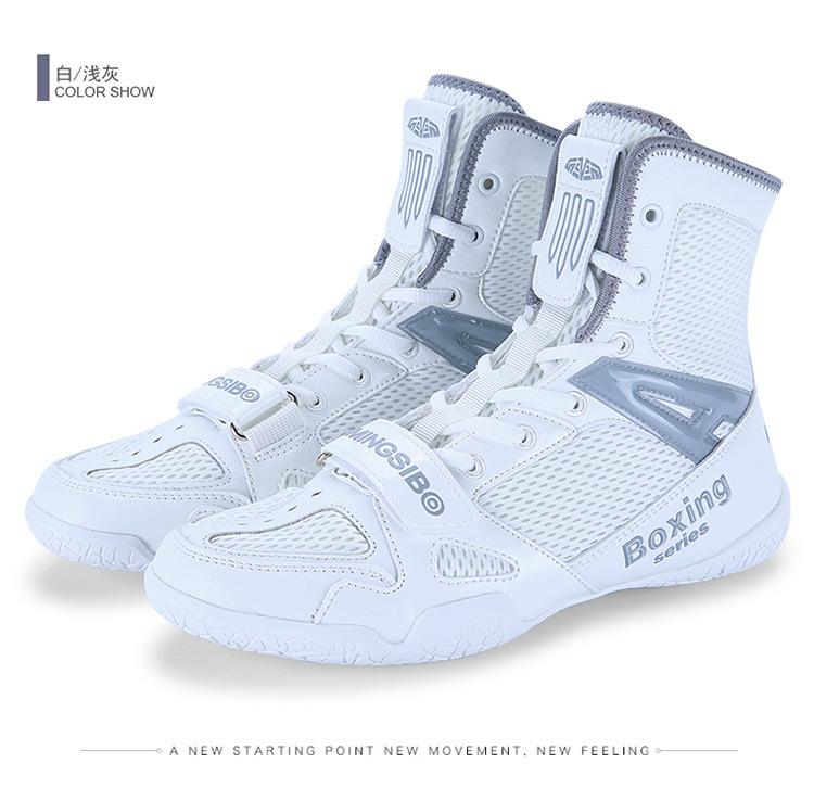 Adult large size men's and women's high-top wrestling Sanda shoes indoor training competition shoes squat fighting shoes indoor fitness shoes
