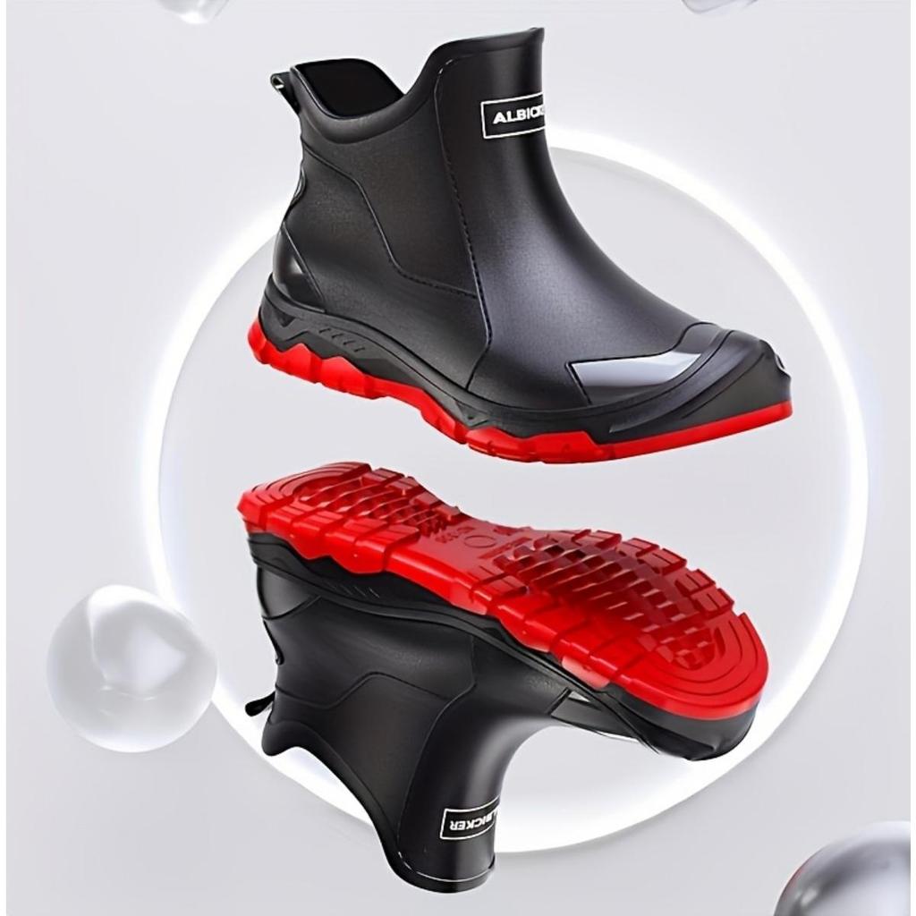 Damen Herren Outdoor Fashion Regenstiefel Regenschuhe, Hochwertige, wasserdichte und rutschfeste Regenschuhe, Wasserschuhe, Gartenschuhe, Angelschuhe