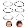 6pcs Metal Headband For Men Women Fashion Hair Bands Outdoors Sports Non Slip Smooth Elastic Teeth Comb Unisex Hair Accessories