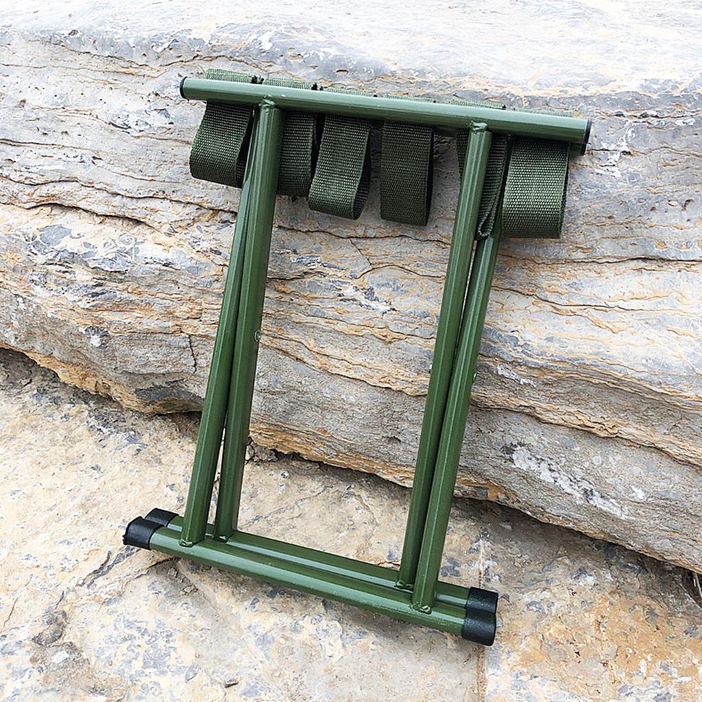 Portable Folding Stool Lightweight Camping Chair   Outdoor St for Outdoor Running Hiking Fishing BBQ Garden Garden Bch Iron Green Foldable 130kg Lo