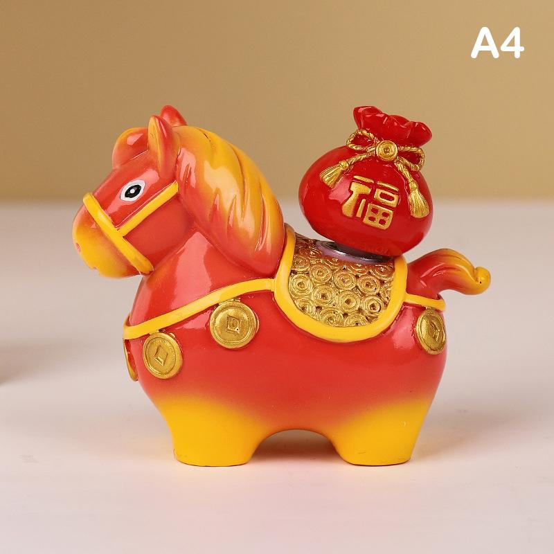 Zodiac Horse Ornaments Handcrafted Year Of The Horse Resin Cartoon Horse Statue Diy Craft