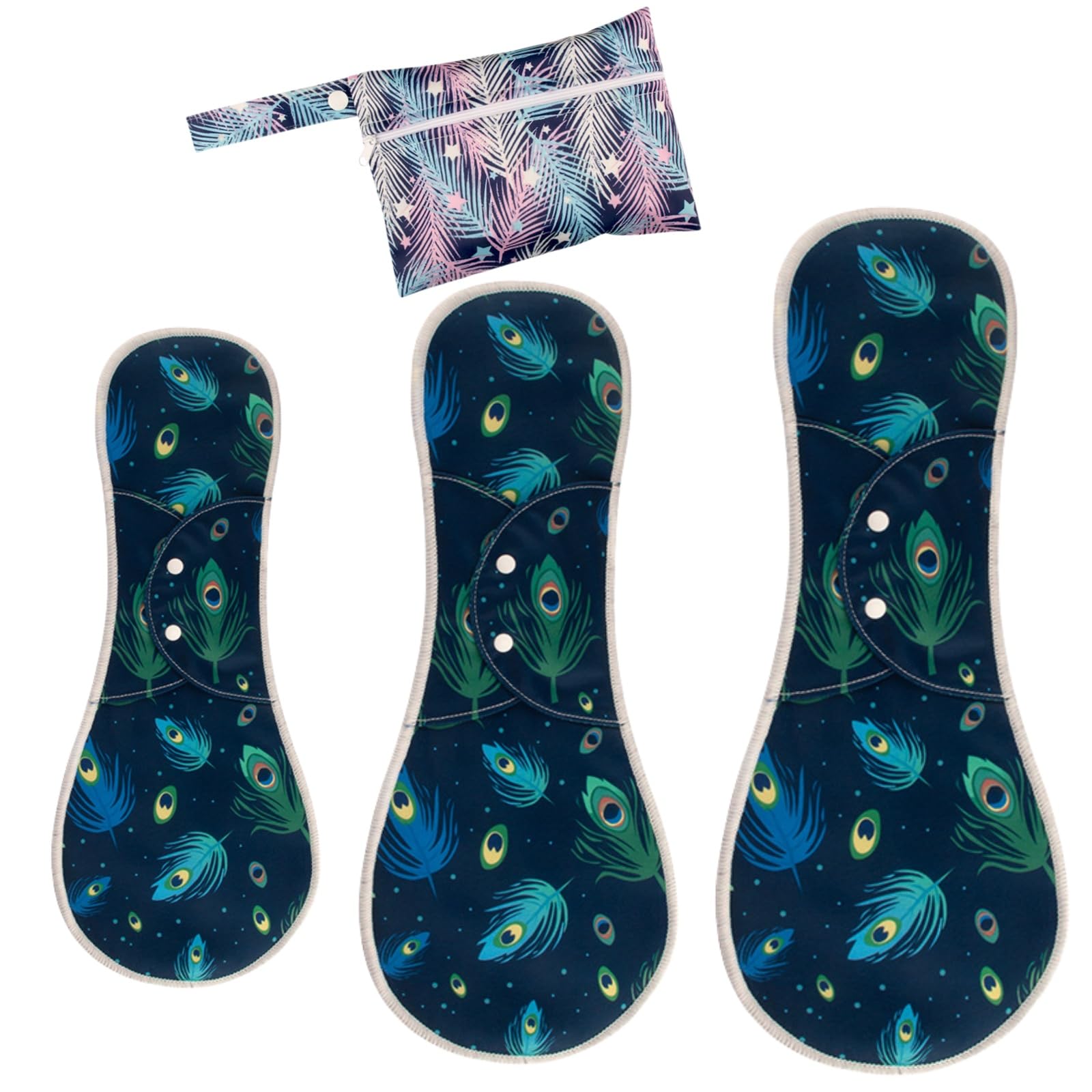 

KUMUROETA Стираемая тканевая гигиеническая стираемая и органическая для дня и ночи неотбеленная и подходящая для менструации и чувствительная набор гигиенических прокладок в и L