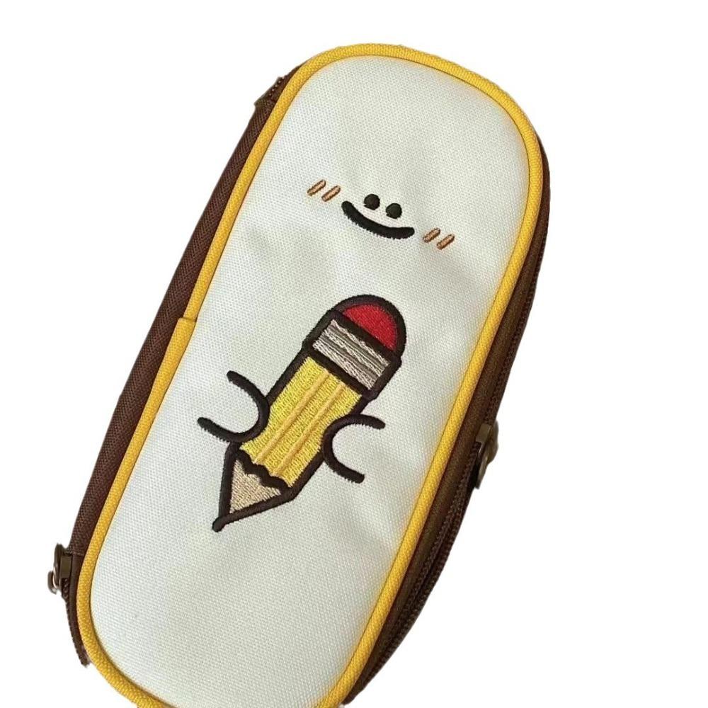 

Косметичка Милая Сумка для ручек в виде карандашного грифеля Многослойная Корейская Сумка для канцелярских принадлежностей Холщовый Пенал Офис коричневый