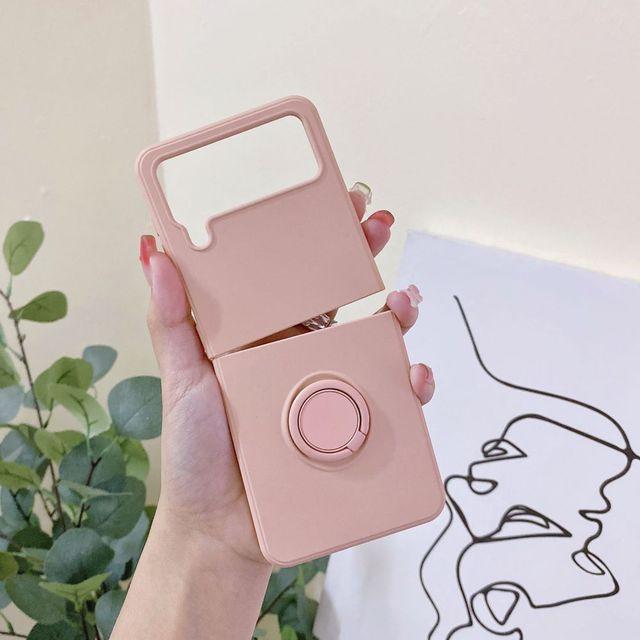 Frosted Skin -Friendly Fold Case For Samsung Galaxy Z Flip 4 Case Flip3 With Holder Shockproof Hard Back Cover For Samsung Zflip4