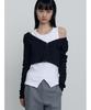 Make A Toast Layered Two-Way Zip-Up Black Mbefto013Bk