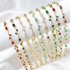 Multicolour Rose Flower Necklace Light Luxury Crystal Leaf Necklace Zircon Necklace  Women Girls