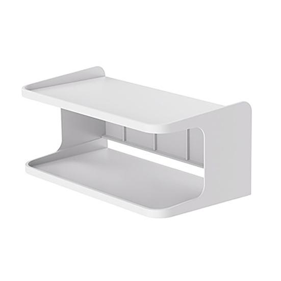 

Универсальный двухслойный прикроватный большой подвесной органайзер, прикроватная полка для хранения, прочная несущая способность, настенный монтаж белый