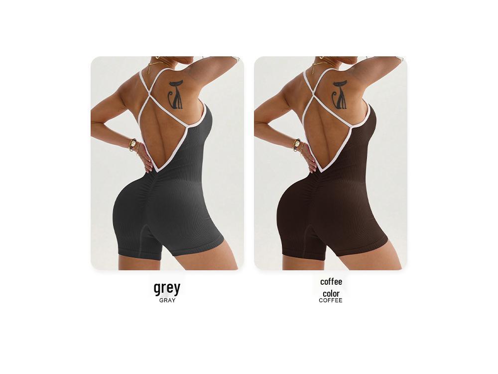 Ribbed Sleeveless Quick-Dry Yoga Bodysuit