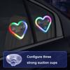 Solar Heart LED Car Light Wireless Decorative Lamp for Triangle & Rear Window Suction Cup Mount Romantic Atmosphere Night Light Auto Accessory