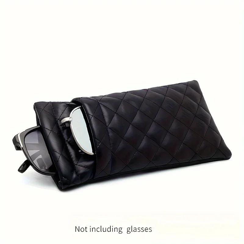 1PC Portable Squeeze Sunglasses Case- Pu Leather Soft Sunglasses Case Easy To Use Eyeglasses Case Pouch