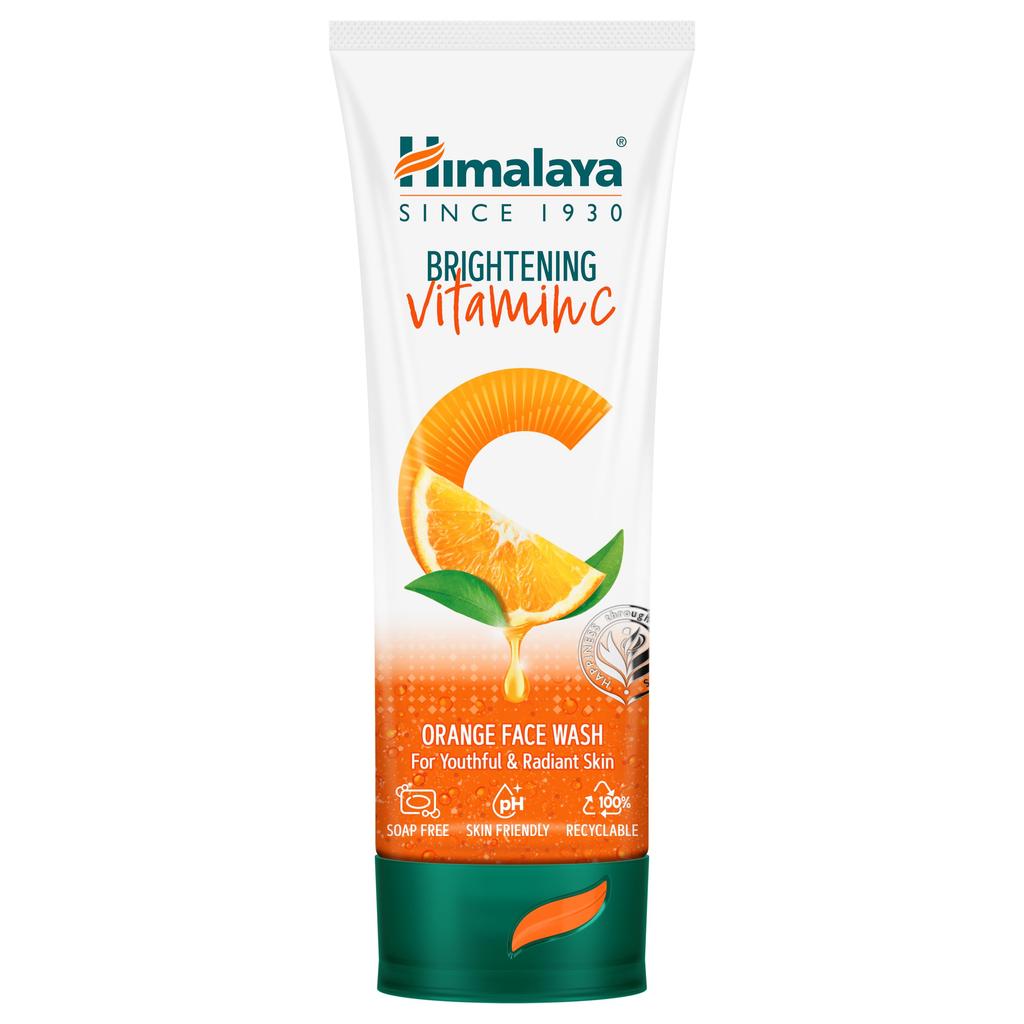 Himalaya Brightening Vitamin C Orange Face Wash | Vitamin C & Niacinamide | Brightness For Youthful Radiant Skin | Soap Free | Dermatologically Tes