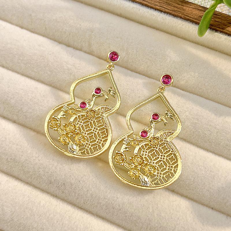 Gioielli Gioielli Orecchini Colore Oro Zucca del Tesoro Stile Retrò Donna di Alta Gamma