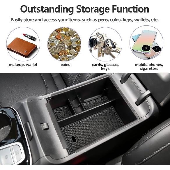Center Console Organizer Compatible With 2025 2026 Hyundai Tucson SEL/SE Armrest Storage Box Armrest Console Organizer 2025 Tucson Accessories (ONLY