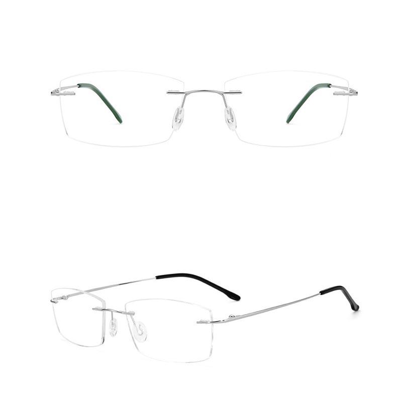 Ultralight Rimless Myopia Glasses Vintage Retro Men Business NearSight Eyeglasses Finished Frameless Frame Minus Eyewear Diopter