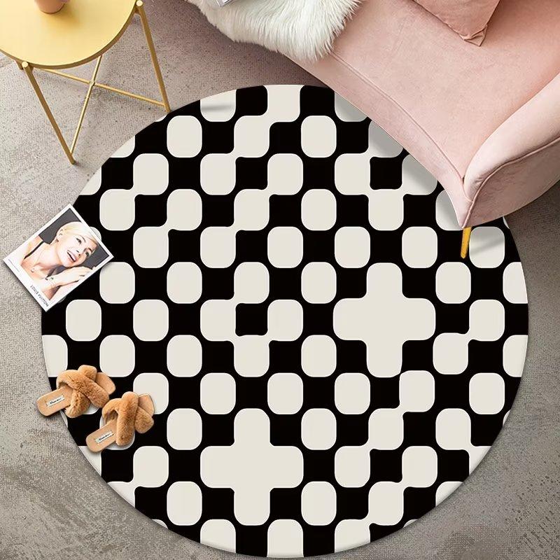 

Vintage Bohemian Round Carpet Soft Decoration Bedroom Mat Ethnic Style Computer Chair Rug Washable Non-slip Coffee Tables 60x60cm (Diameter)