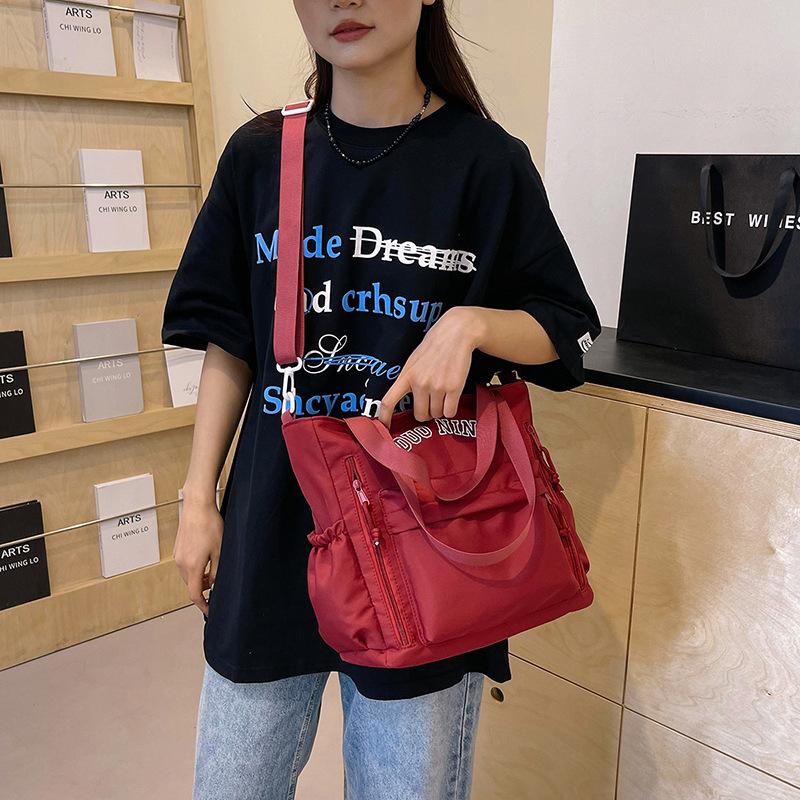 Carry Book Bags  Large Capacity Junior High School Students Make Up Lessons Canvas Bags for Female Students To Pack Books Women's Bags