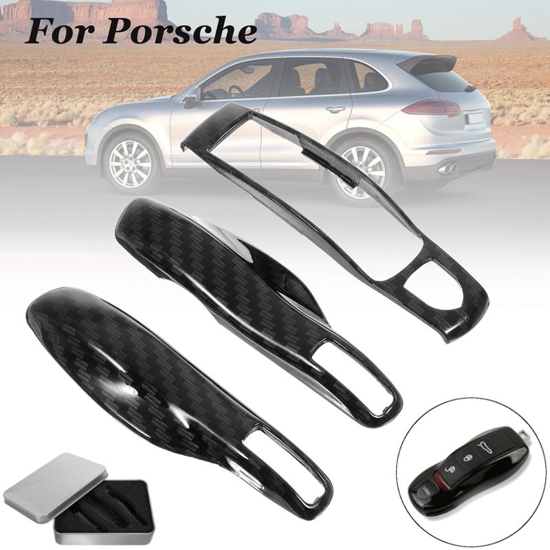 

3pcs Carbon Fiber Color FOB Remote Key Case Shell Cover for Porsche Boxster Cayman 911 Panamera Cayenne Macan Car Key Accessorie CHINA
