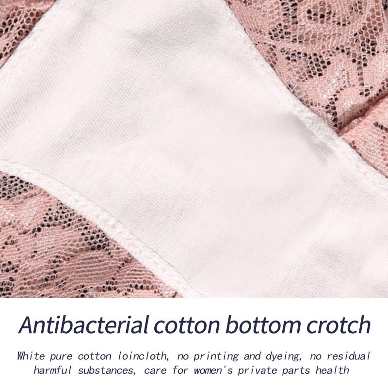 3Pieces/Lot High Waist Light Sexy Elastic Lace Women's Panties, Pure Cotton Crotch Comfortable Non-marking Breathable Lightweight Underwear Briefs