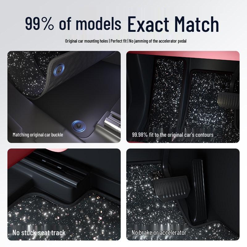Starry Sky Floor Mats for BMW: 5, 3, 7, 4 Series; X5, X1, X3, X6, X2, X7, X4 - Car Interior Decoration