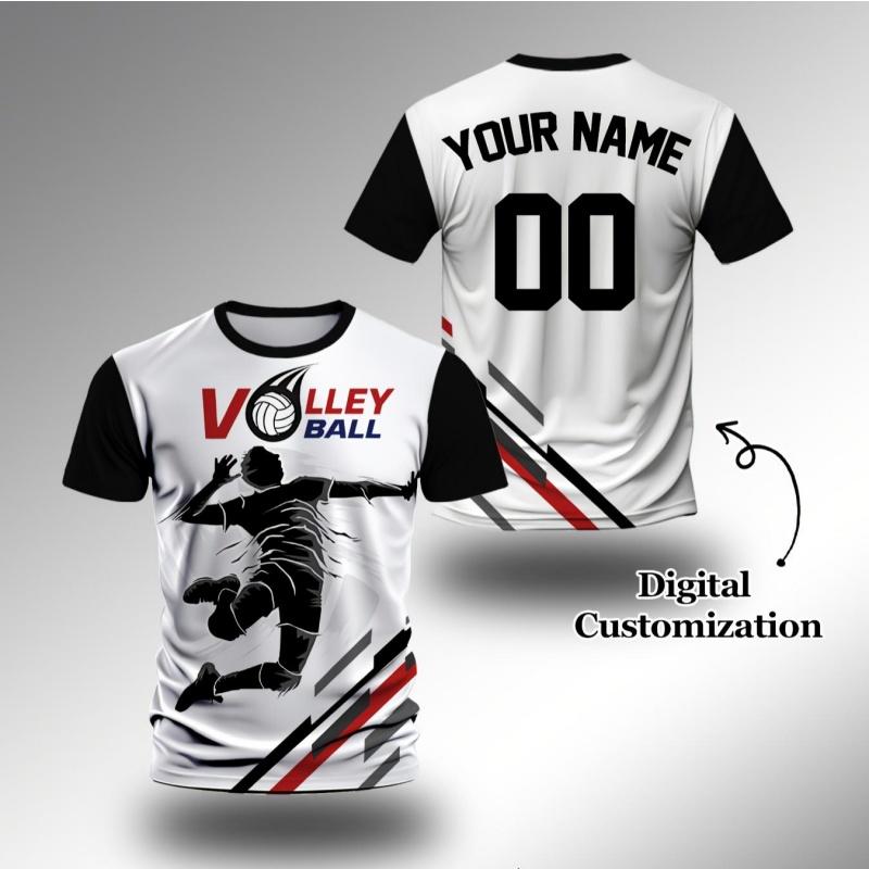 3D Printed Volleyball Jerseys T-shirt For Men Customized Graphic T Shirts Fashion Casual O-Neck Sports Tops Short Sleeve Tees