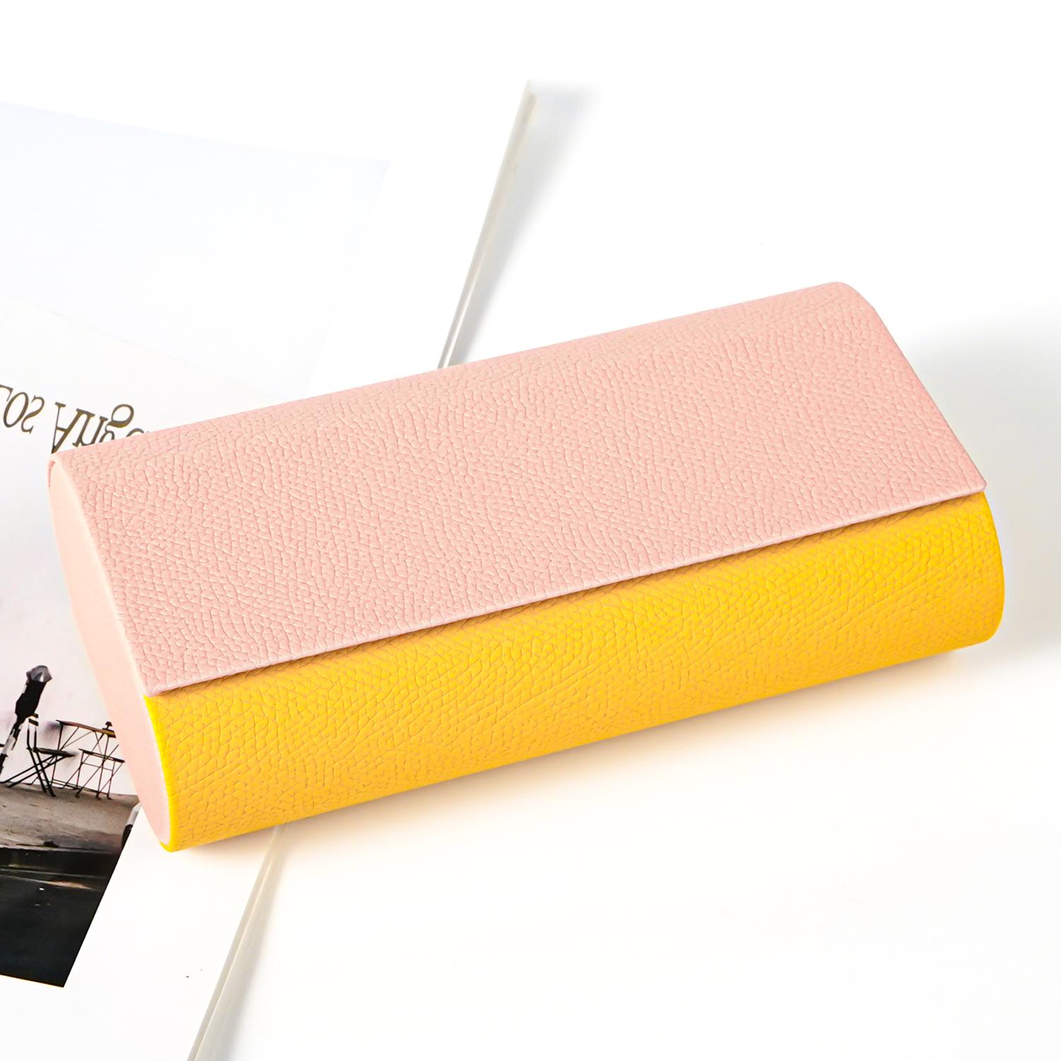 Faux Leather 2-Layer Glasses Case Magnetic Closure Sturdy Eyewear Storage Holder for 2 Pairs of Glasses