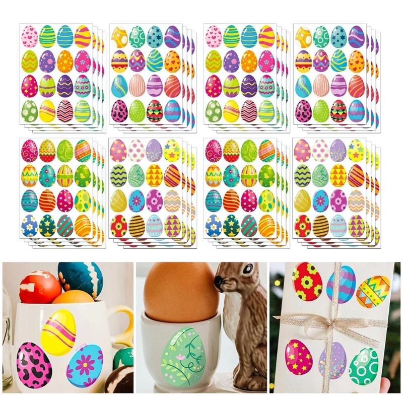 512Pcs Eggs Sticker for Kid Adult Wrapping Sticker Festival Party Decoration Sticker for Seal Envelope Card Packaging