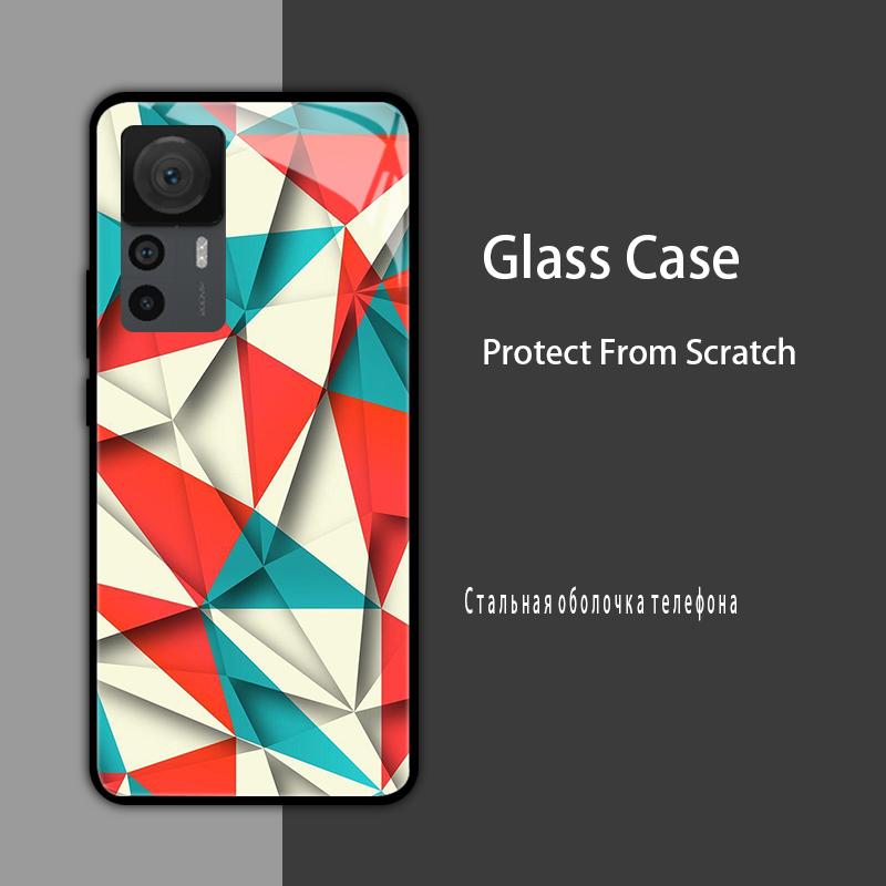 Cover in Vetro Temperato per Xiaomi 12T 12S 12X Custodia Rigida Posteriore per Telefono per Xiaomi 11T 10T 12T Pro 11 12 Lite Gusci Protettivi