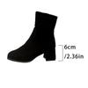 Módní ležérní boty pro ženy Robustní lehké dámské kotníkové boty Módní hranatá špička Ponožkové boty Pletené Podzim Zima Platformové boty