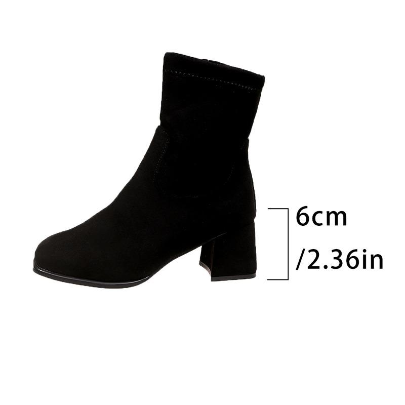 Módní ležérní boty pro ženy Robustní lehké dámské kotníkové boty Módní hranatá špička Ponožkové boty Pletené Podzim Zima Platformové boty