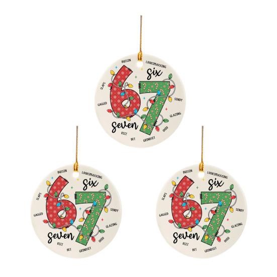 Der Weihnachtsmann sagt Sechs Sieben Ornament Acryl Weihnachtsbaumdeko mit einzigartigem Spruch Festliche Feiertags-Hängedekoration