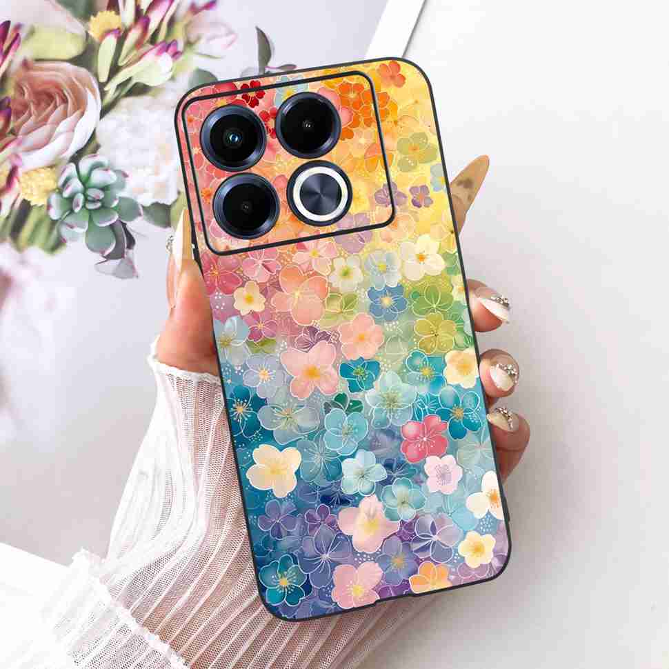 Colorful Butterfly Fashion For Infinix Note 40 5G X6852 Case Silicone TPU Black Cover For Infinix Note40 5G Bumper Shell Fundas