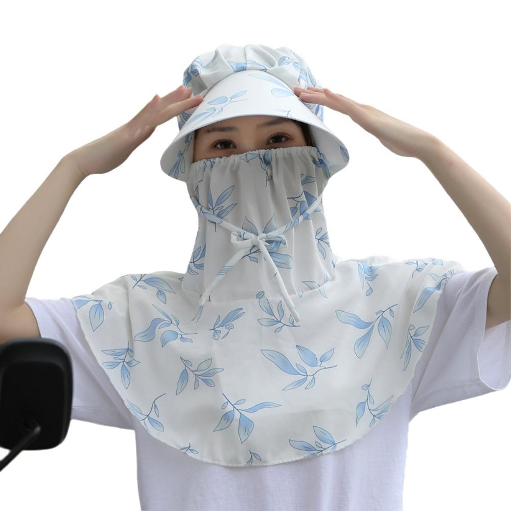 Flower Sun Protection Hat Sunscreen Bucket Hat with Mask Breathable Wide Brim Bucket Cap  Girl