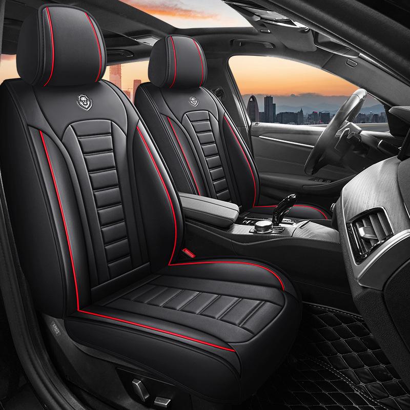 All-Season Universal Five-Seater Leather Car Seat Covers: Full Coverage Mats for Driver, Passenger, and Rear Seats