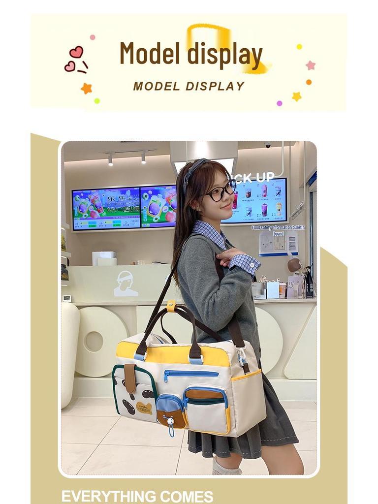 Women’s Large Capacity Color Block Gym & Travel Handbag