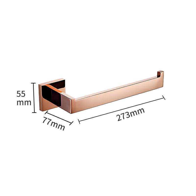 Brushed Rose Gold 304 Stainless Steel Bathroom Set: Towel Rack, Towel Ring, Paper Towel Holder, Hook.