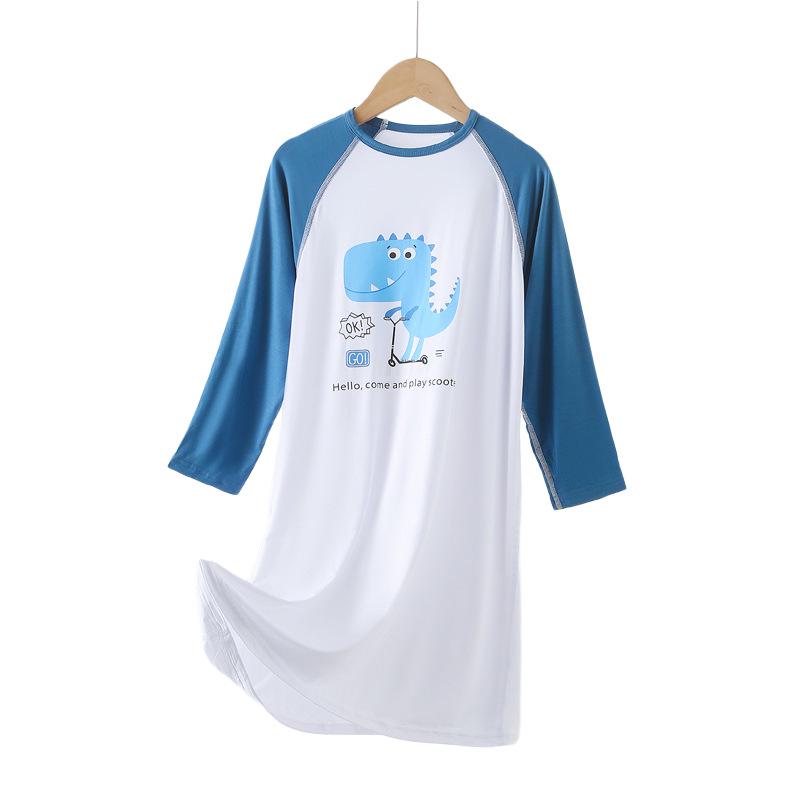 Chlapecký župan s dlouhým rukávem z modalu – Letní a jarní/podzimní noční košile pro pohodlí po obřízce