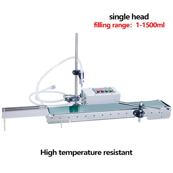 ZONESUN Automatic Single Head Liquid Filling Machine With Conveyor Perfume Oil Bottle Water filler ZS-DPYT1500 / ZS-DPYT3000 110 volts 1.5L machine belt