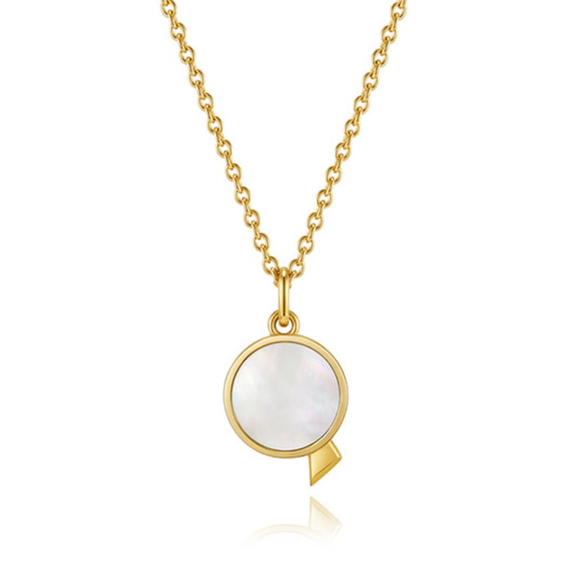 

hyeres-lor Penidor Silver (Y) Flat Necklace White Mother-of-Pearl HL1N3A118Y9500 FREE