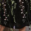 Floral Tulle Plus Size Dresses for Women Round Necked Lace Appliques Dress Summer Mesh Sheer Bling Floral Pleated Dress Commuter Fashion Dresses