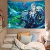 Genshin Impact Game Anime Tapestry Hippie Flower Wall Carpets Dorm Decor Wall Hanging Home Decor