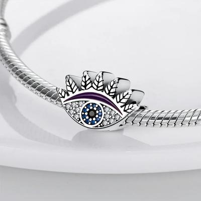 Charms Plataoriginales Blue Devil Eyes Beads For Charms Copper Bracelet Beads Jewellery Making Women'S Gift