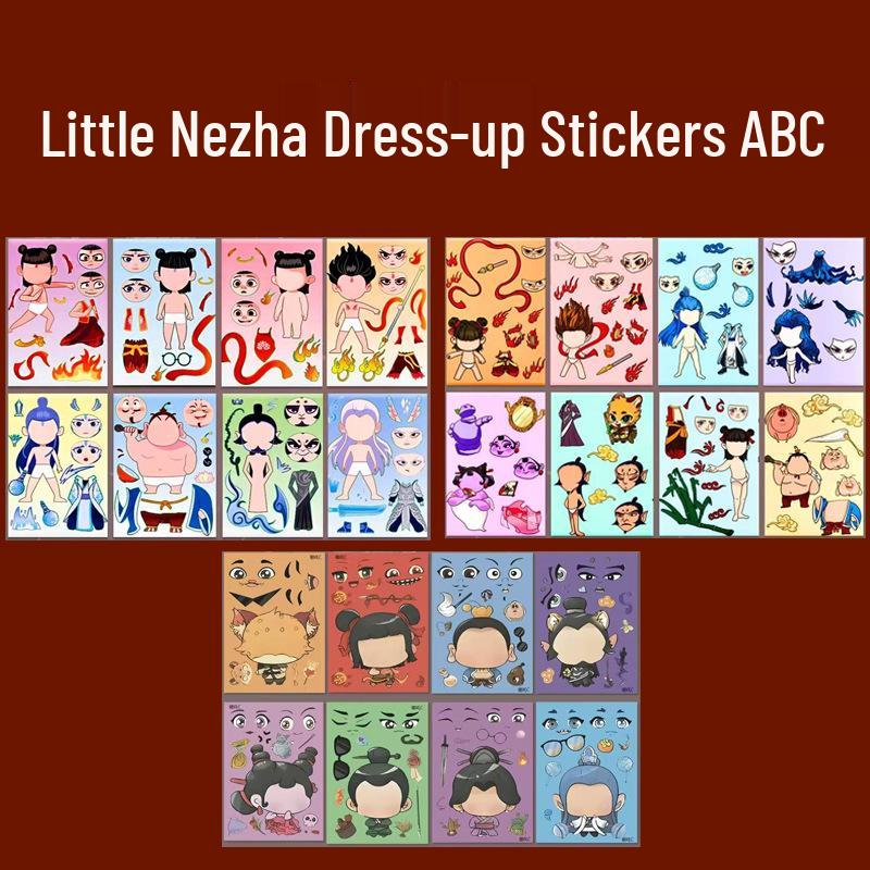 Princess Elsa Dress-Up Stickers: Educational DIY Cartoon Makeup Set for Kids