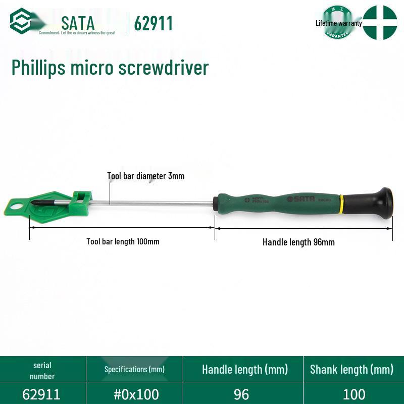 SATA Setar Micro Phillips Adjustable Screwdriver for Cameras, Glasses, and Watches (62903–62916)