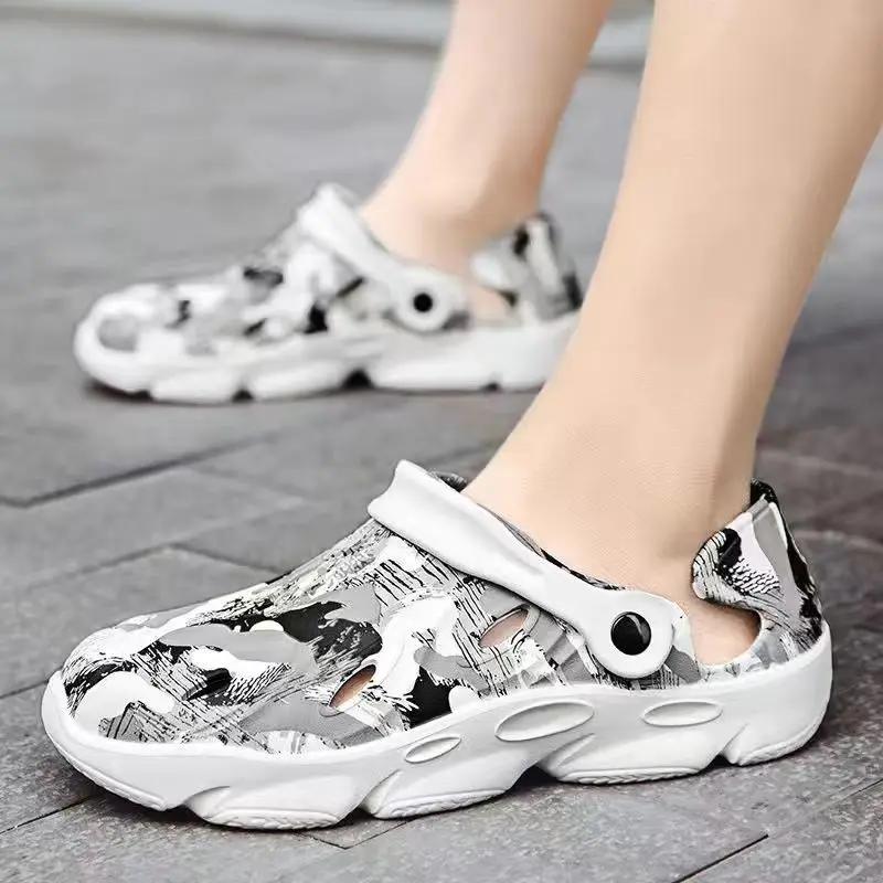 With Platform Height Man Sandals Eva Shoes for Men Hole Summer Sale Trend 2024 Non-slip Outdoor New Low Price Luxury Designer H