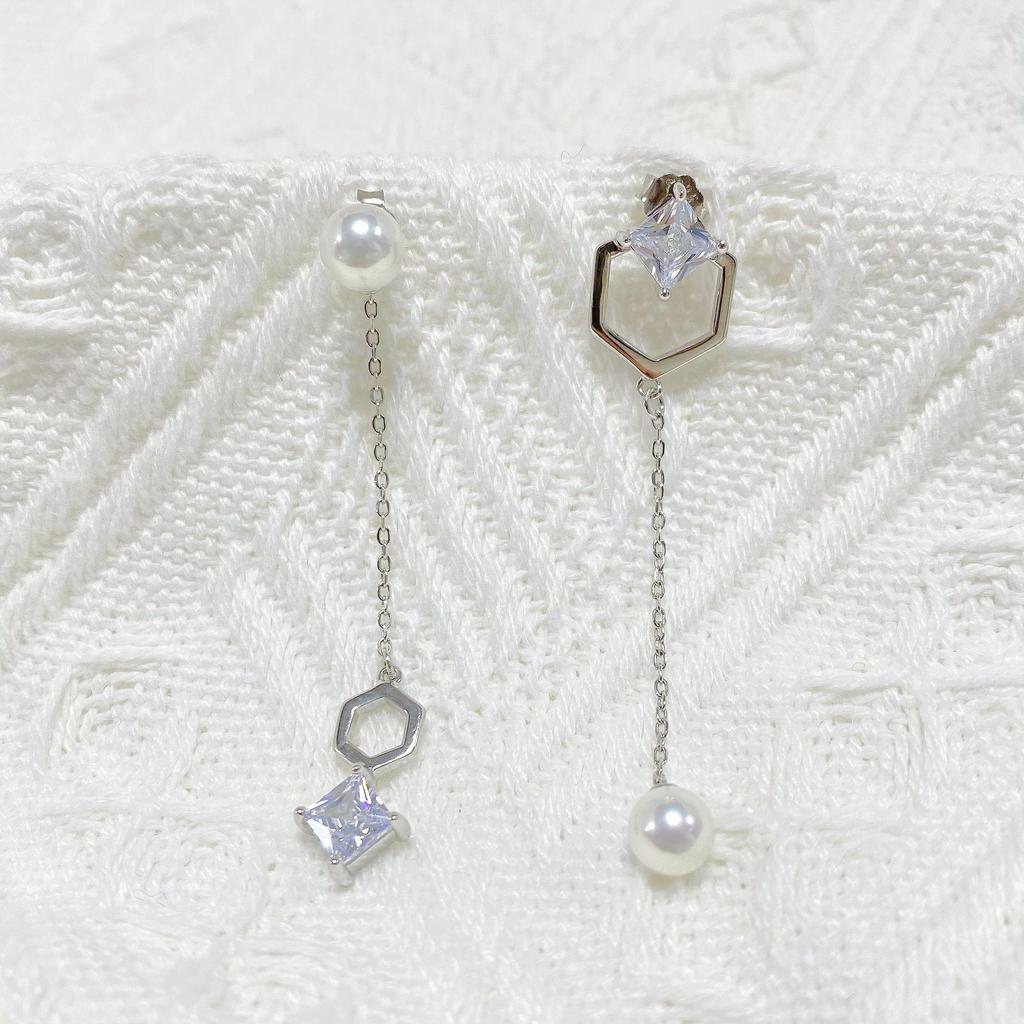 Bao Yi Long S925 Silver Interlocking Hoop Earrings - Elegant Women's Luxury Design