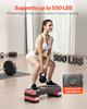 Aerobic Exercise Step Platform Adjustable Workout Stepper 4 Riser Red