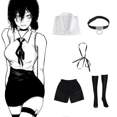 Anime Reze Cosplay Testere Adam Cosplay Kostüm Bomba Gömlek Kıyafetler Kravat Kısa Boyun Halkası Reze Peruk Kızlar için Cadılar Bayramı Giyim