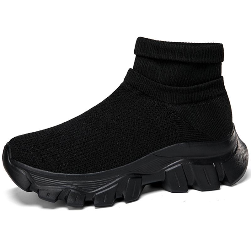 

Унисекс Кроссовки Дышащие Высокие Эластичные Носки Толстая Подошва Увеличьте Спортивная Обувь Женская Обувь 45 прохладный черный