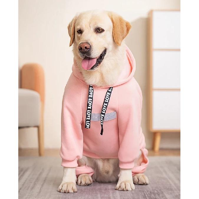 Herbst-/Winterkleidung für große Hunde, Kapuzenpullover, sportliche Hundejacke, warmer Mantel aus Fleece, reflektierender Haustier-Overall für große Hunde, Labrador-Kostüm